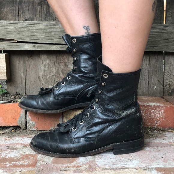 Justin’s Lace Up Tassel Boot - Picture 1 of 4